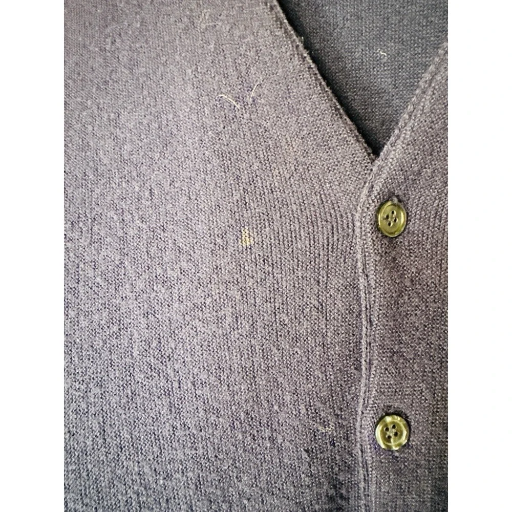 Vintage Lacoste Izod Cardigan Sweater Mens M Navy Blue Button Front Croc